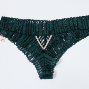 Victoria's Secret Geometric Lace Sheer Back Cutout Tanga Cheeky Panty